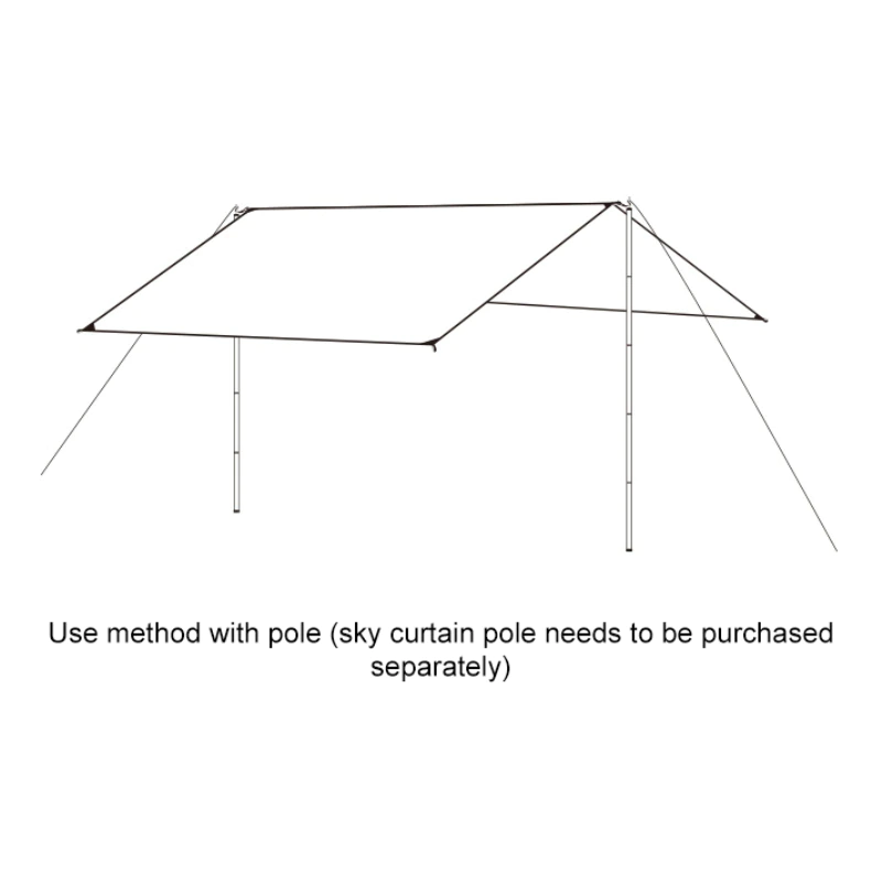 Cheap Goat Tents Large Tarp Tent Sunshade Ultralight Awning Outdoor Camping Hammock Tourist Beach Sun Shelter With Ground Nails Windproof Rope   